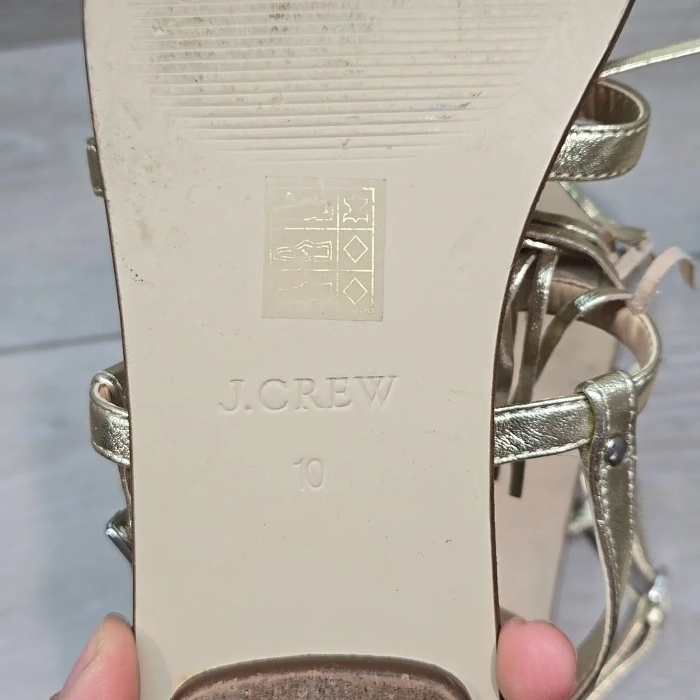 J.Crew Women Leather Tassel Sandals shoes sz 10